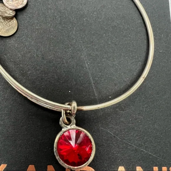Alex and Ani Silver Ruby Bracelet Bangle, July Bracelet Bangle - Picture 3 of 3